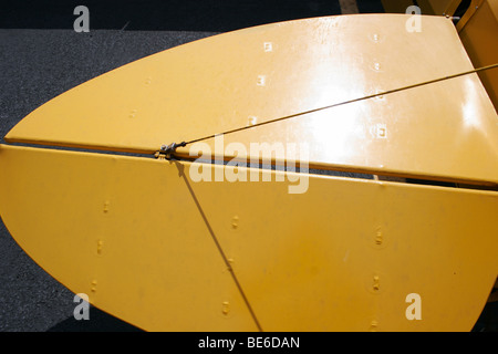 Piper Cub Flugzeug Detail der Aufzugssteuerung, Louisa County, Virginia Stockfoto