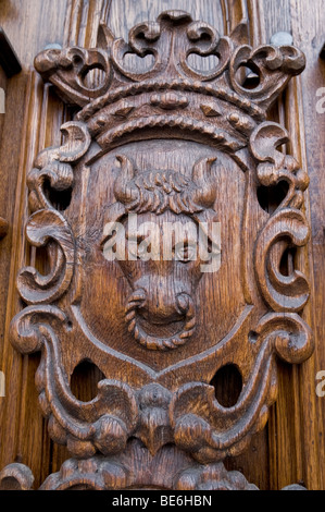 Renaissance-Stil Holztür in Litomysl, Czech Stockfoto