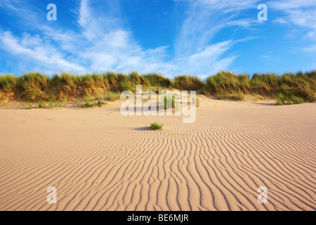 Sand, Muster und Sanddünen am Holkham Bucht an der Nordküste Norfolk Stockfoto