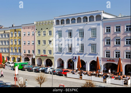 Stadtplatz, Stadtplatz, Muehldorf am Inn, Oberbayern, Deutschland, Europa Stockfoto