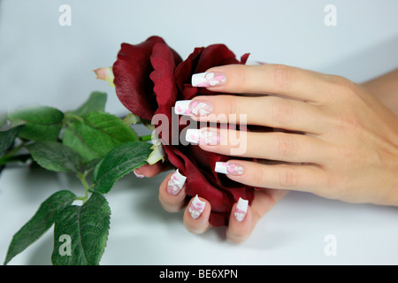 Finger-Nail-art Stockfoto