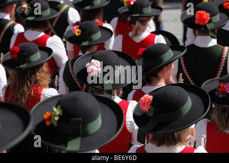 Volksmusik-Band bei der Samson-Parade in Mariapfarr, Lungau, Salzburg, Salzburg, Österreich, Europa Stockfoto