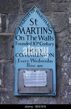 Kirche St. Martin in Wareham, Dorset, im Inneren befindet sich das Bildnis des T. E. Lawrence (Lawrence von Arabien). Stockfoto