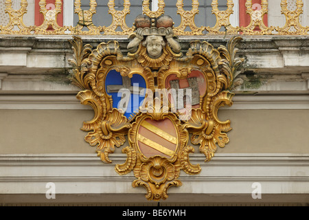 Wappen von Kardinal Christoph von Hutten, Schloss Bruchsaler Schloss, fürstbischöflichen Residenz, Bruchsal, Baden Wuerttem Stockfoto