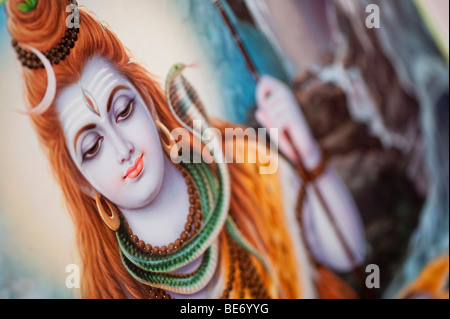 Lord Shiva auf ein Hindu Poster. Indien Stockfoto