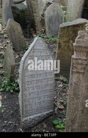 Grabsteine, Alter jüdischer Friedhof, Prag, Tschechische Republik, Europa Stockfoto