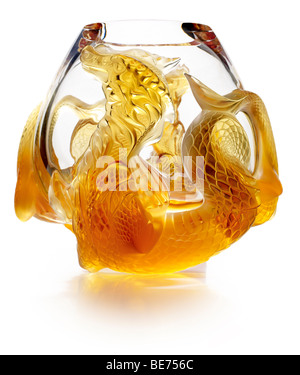 Lalique Drachen Glasschale Stockfoto