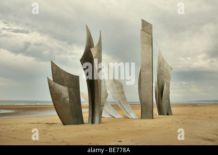 Les Braves - Bildhauer Anilore Banon, Omaha Beach, Normandie, Frankreich Stockfoto