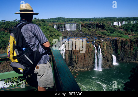 Iguazu Wasserfälle, Blick vom brasilianischen Seite, Südamerika. Stockfoto