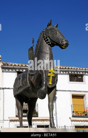 Denkmal, Plaza de Los Caballos del Vino, Wein, Pferde, Tradition, Quadrat, Caravaca De La Cruz, heilige Stadt Murcia, Spanien, Euro Stockfoto