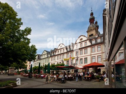 Platz bin Plan Quadrat, alte Feuerwache in den Rücken, Koblenz, Rheinland-Pfalz, Deutschland, Europa Stockfoto