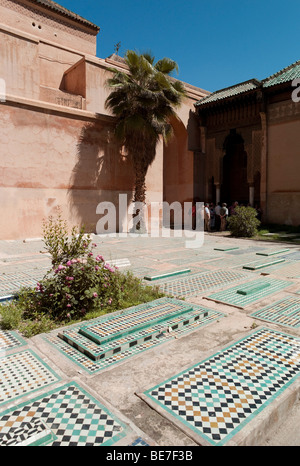 Kasbah, Saadian Gräber Friedhof in Marrakesch, Marokko, Afrika Stockfoto