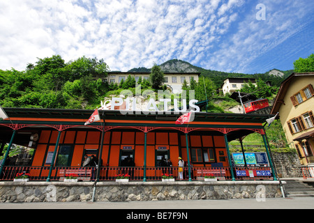 Talstation der Zahnradbahn auf dem Pilatus in Alpnachstad-Region in der Nähe von Luzern, Schweiz, Europa Stockfoto