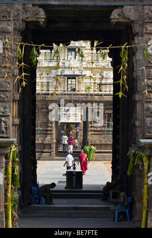 Eingang zu Sri Jalagandeeswarar Tempel in Vellore Fort in Vellore, Indien Stockfoto