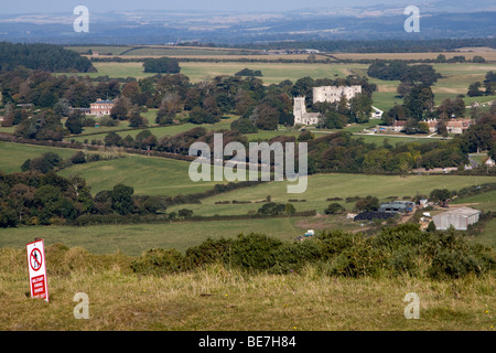 Lulworth Castle über Gunnery range Dorset England uk gb Stockfoto