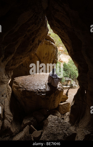 Anbeter in Sof Omar Höhle, Äthiopien Stockfoto