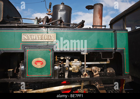 Motor „Snowdon“ am Bahnhof Clogwyn, Snowdon Mountain Railway, Snowdonia National Park (Eryri), Gwynedd, Wales. Stockfoto