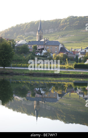 Ahn Dorf an der Luxemburger Weinstraße, Mosel, Luxemburg, Obermosel Stockfoto