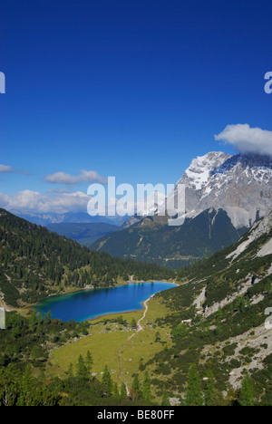 See-Seebensee mit Zugspitze, Mieminger Gebirge Bereich, Tirol, Österreich Stockfoto