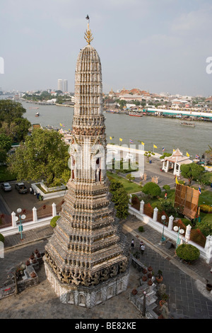 Wat Arun, der Tempel der Morgenröte, Stupa, Bangkok, Thailand Stockfoto