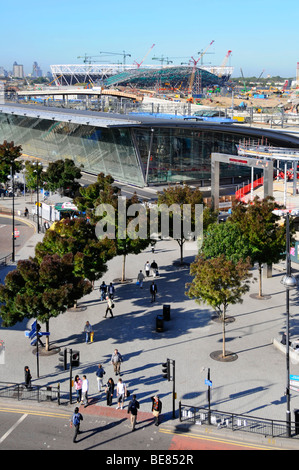 2012 Olympischen Spiele in London Bauvorhaben zentriert um Stratford bus und Bahnhof Stockfoto