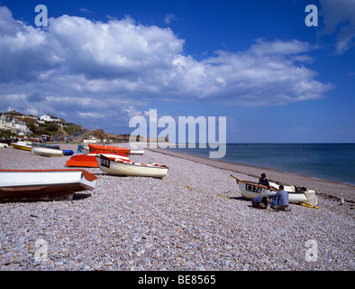 Angeln-Strand bei Budleigh Salterton, ein Ferienort an der Südostküste von Devon Stockfoto