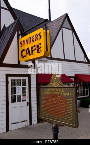 Historischen Sanders Cafe in Corbin Kentucky das ursprüngliche Restaurant von Colonel Sanders KFC Kette Restaurantl war Stockfoto