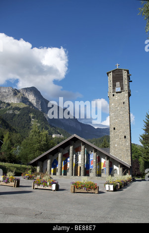 Die Kirche von Plateau-d'Assy (Frankreich) Stockfoto