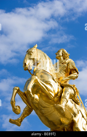 Deutschland Sachsen Dresden Neustdter Markt Goldener Reiter goldenen Reiter Augustus The Strong polnischen König und lokalen sächsischen Elder Stockfoto