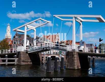 Gravestenenbrug Brücke über den Fluss Spaarne in Haarlem, Niederlande Stockfoto