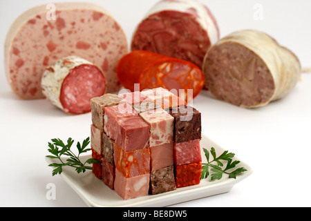 Würstchen-cube Stockfoto