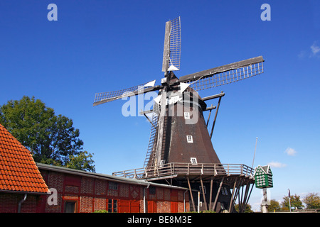 Alte Windmühle, Windmühle Museum in Ostholstein District, Schleswig-Holstein, Keim, Ostseeinsel, Insel Fehmarn, Lemkenhafen Stockfoto