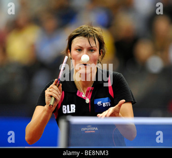 Veronika PAVLOVICH, Belarus, Tischtennis EM 2009, Porsche-Arena, Stuttgart, Baden-Württemberg, Deutschland, Europa Stockfoto