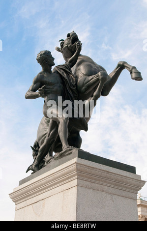 Statue von The Horse Tamer vor dem Parlamentsgebäude, Wien, Österreich, Europa Stockfoto