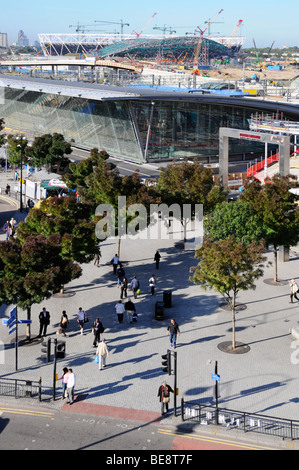 2012 Olympischen Spiele in London Bauvorhaben zentriert um Stratford bus und Bahnhof Stockfoto