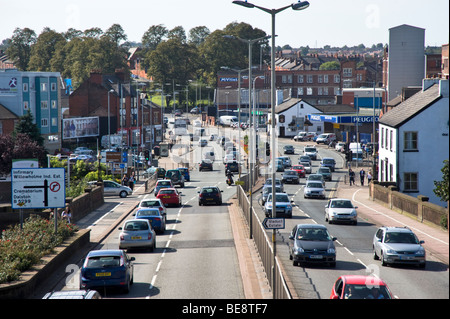 Carlisle, Blick nach Westen auf Schloss Weg in Richtung Westen Cumbria von Millennium Bridge, Großbritannien Stockfoto