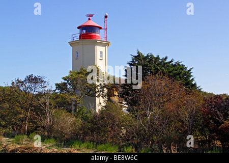 Leuchtturm in Westermarkelsdorf, Insel Fehmarn, Ostseeinsel, Landkreis Ostholstein, Schleswig-Holstein, Deutschland, Europa Stockfoto