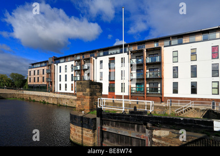 Wakefield Waterfront Development, Calder und Hebble Navigation, West Yorkshire, England, UK. Stockfoto