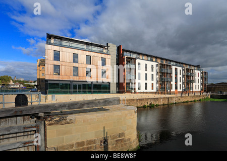 Wakefield Waterfront Development, Calder und Hebble Navigation, West Yorkshire, England, UK. Stockfoto