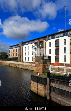 Wakefield Waterfront Development, Calder und Hebble Navigation, West Yorkshire, England, UK. Stockfoto