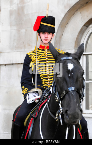 Horse Guard, Household Cavalry Barracks, Eliteeinheit, Whitehall, London, England, Vereinigtes Königreich, Europa Stockfoto