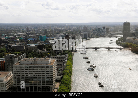 Blick vom Millennium Wheel über den River Thames, London Eye, Ferris Wheel, London, England, Vereinigtes Königreich, Europa Stockfoto