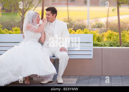 Eine Hochzeit im park Stockfoto