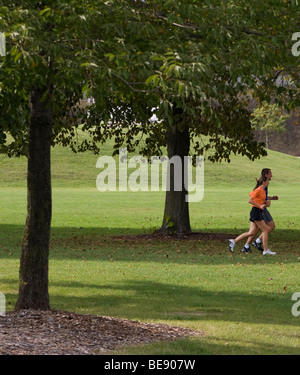 Ein paar Absätzen durch einen Park in Milwaukee, Wisconsin, USA. Stockfoto