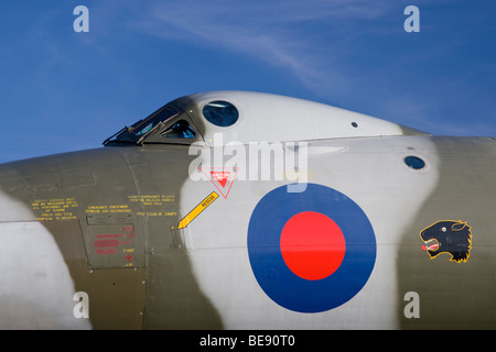 Vulcan XH558 stehen an RAF Leuchars. Detail der Vorderseite des Flugzeugs zeigt. Stockfoto