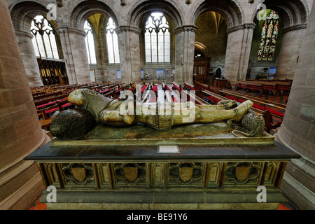 Das Grab von Richard Pembridge - Hereford Kathedrale Stockfoto