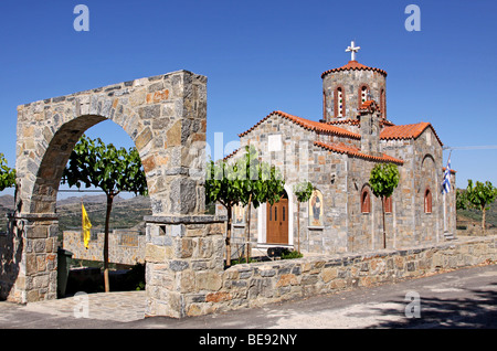 Kirche, Berg Dorf von Axos, Kreta, Griechenland, Europa Stockfoto