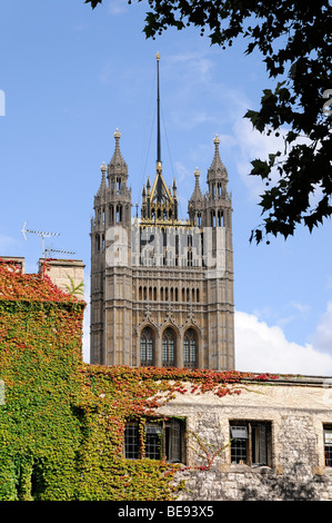 Detail, Victoria Tower, Häuser des Parlaments, London, England, Vereinigtes Königreich, Europa Stockfoto