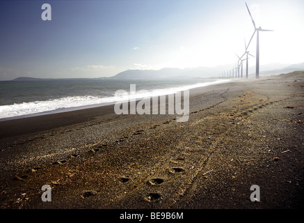 Der Windpark von Bangui, Ilocos Norte ist der erste und einzige in den Philippinen. Stockfoto