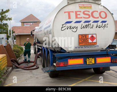 Tesco-Benzin-tanker Stockfoto